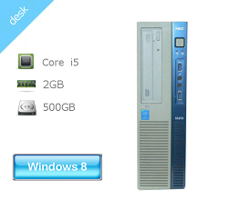 Windows8.1 Pro 64bit NEC Mate MK33MB-K (PC-MK33MBZDK) Core i5-4590 3.3GHz メモリ 2GB HDD 500GB(SATA) DVD-ROM 前カバー黄ばみ