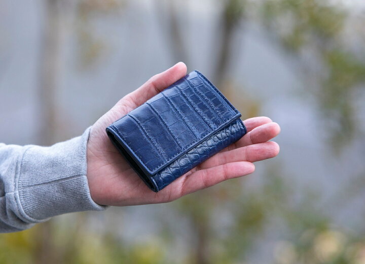 楽天市場】【本物クロコダイル】三つ折り財布 ブラック｜小さいのに  