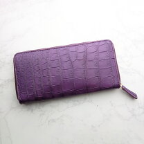 楽天市場】ワニ革財布 パープルの通販 