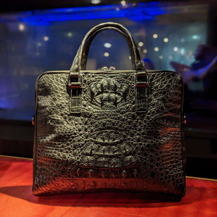 楽天市場】クロコダイル トートバッグ ファスナーつき CTB1 ブラック  