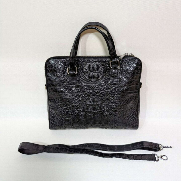 楽天市場】クロコダイル トートバッグ ファスナーつき CTB1 ブラック  