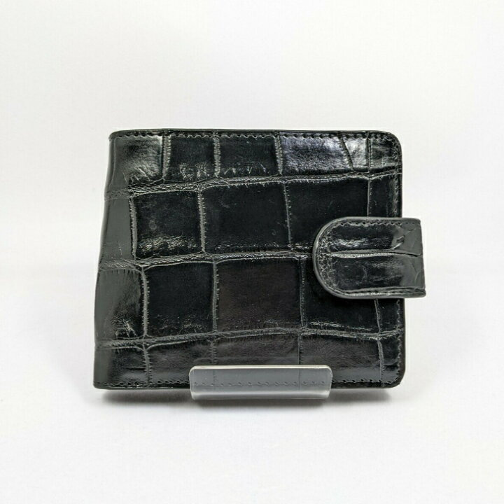 楽天市場】クロコダイル 二つ折り財布 CMW1 ブラック｜黒財布 スナップ 