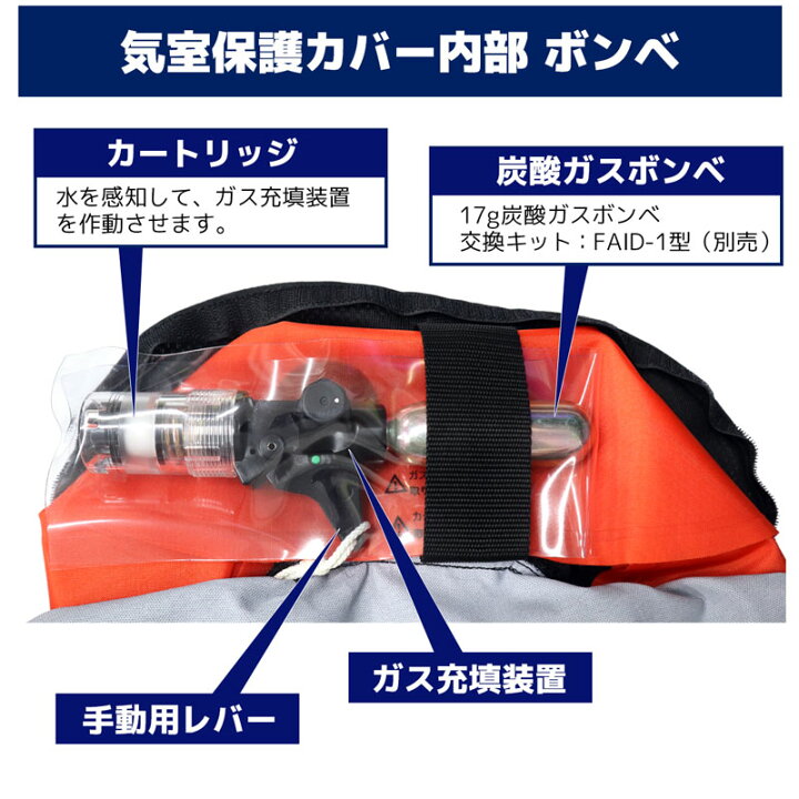 楽天市場】小型船舶用救命胴衣 自動膨張式 FN-80 肩掛式 国交省認定品 