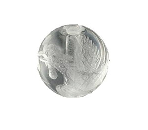 水晶14mm 素彫り 鳳凰 【彫刻 一粒売りビーズ】 天然石 パワーストーン / インペリアルオーラ おしゃれ かわいい オシャレ 可愛い プレゼント ギフト 贈り物