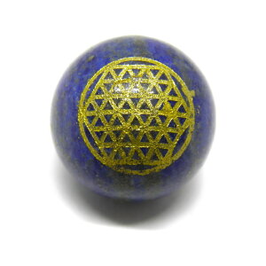 フラワーオブライフ ラピスラズリ タイプ4(金彫り)12mm 【レーザー彫刻ビーズ・彫りビーズ 】 天然石 風水 パワーストーン / インペリアルオーラ おしゃれ かわいい オシャレ 可愛い プレ