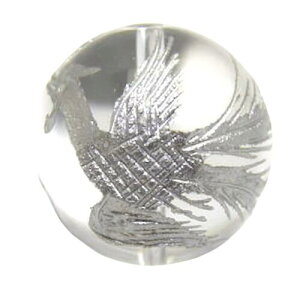 水晶16mm 銀彫り 鳳凰 【彫刻 一粒売りビーズ】 天然石 パワーストーン / インペリアルオーラ おしゃれ かわいい オシャレ 可愛い プレゼント ギフト 贈り物