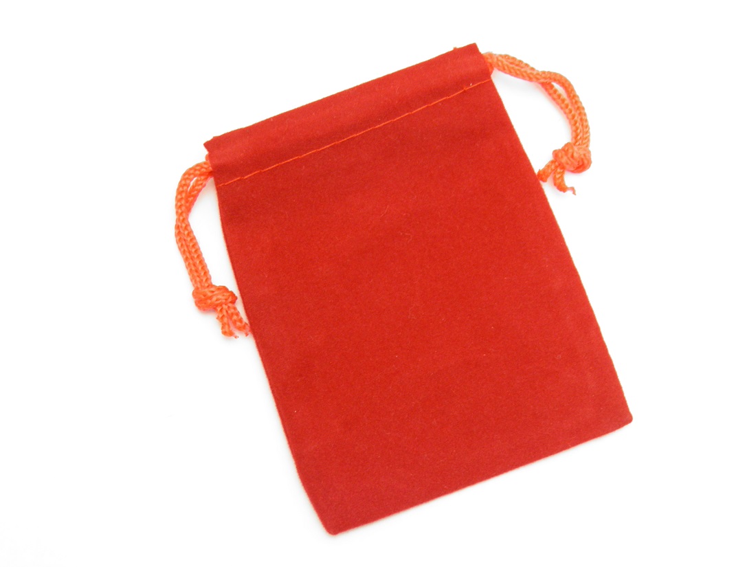 ポーチ 小サイズ レッド 高級感たっぷりのスエードタッチ巾着袋（長方形型） 1枚売り アクセサリーや小物入れに 天然石 インペリアルオーラ