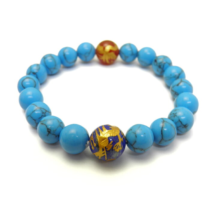 楽天市場】龍鳳凰 龍金彫り＆鳳凰金彫り ターコイズ ブレスレット  