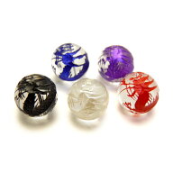 選べる6種類 龍彫り水晶 12mm玉 黒龍・白龍・赤龍・青龍・緑龍・紫龍 一粒売り 天然石 パワーストーン / …