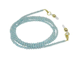 ブルートパーズ 3mm玉 金 デザインメガネチェーン 風水 パワーストーン 眼鏡チェーン グラスコード / インペリアルオーラ おしゃれ かわいい オシャレ 可愛い プレゼント ギフト 贈り物