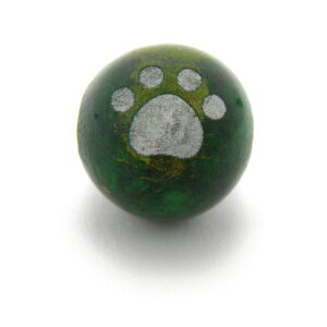 猫の足跡 猫の肉球ビーズ ジェード (ゴールドライン入り) グリーン 10mm玉 素彫り レーザー彫刻ビーズ・彫りビーズ 天然石 パワーストーン / インペリアルオーラ おしゃれ かわいい オシャレ