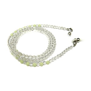 水晶AAA&夜光石(ルミナスストーン) 4mmのメガネチェーン・パワーストーンのメガネチェーン 眼鏡チェーン グラスコード / インペリアルオーラ おしゃれ かわいい オシャレ 可愛い プレゼント