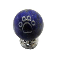線彫り 猫の肉球ビーズ ラピスラズリ 12mm玉 素彫り 猫の足跡 レーザー彫刻ビーズ・彫りビーズ 手作りにオススメ! 天然石 パワーストーン / インペリアルオーラ おしゃれ かわいい オシャレ