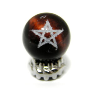スター レッドタイガーアイ 白彫り 五芒星 10mm 【レーザー彫刻ビーズ・彫りビーズ 】Pentagram ペンタグラム 天然石 パワーストーン / インペリアルオーラ おしゃれ かわいい オシャレ 可愛い