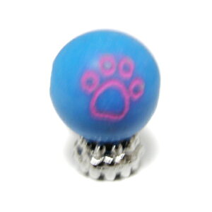 猫の肉球ビーズ ターコイズ 縞なし 12mm玉 ピンク彫り 猫の足跡 線彫り レーザー彫刻ビーズ・彫りビーズ 手作りにオススメ! 天然石 パワーストーン / インペリアルオーラ おしゃれ かわいい