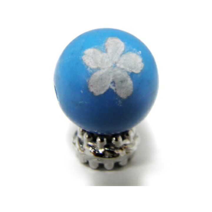 楽天市場】桜 さくら サクラ ターコイズ 彫刻ビーズ（白彫り）12mm 