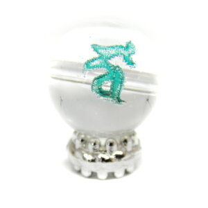 ダ・金剛王菩薩 水晶 緑彫り 梵字玉 12mm 彫刻ビーズ・彫りビーズ 手作りにオススメ! 天然石 パワーストーン / インペリアルオーラ おしゃれ かわいい オシャレ 可愛い プレゼント ギフト 贈