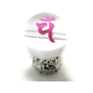 ハン・白衣観世音菩薩 水晶 ピンク彫り 梵字玉 12mm 彫刻ビーズ・彫りビーズ 手作りにオススメ! 天然石 パワーストーン / インペリアルオーラ おしゃれ かわいい オシャレ 可愛い プレゼン