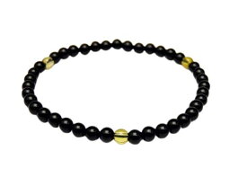 【4mm_Simple_3´sブレスレット】 オニキス＆シトリン 天然石 パワーストーン / インペリアルオーラ おしゃれ かわいい オシャレ 可愛い プレゼント ギフト 贈り物