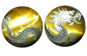 龍 タイガーアイ 銀彫り10mm 【彫刻 一粒売りビーズ】 / 天然石、パワーストーンの専門店インペリアルオーラ おしゃれ かわいい オシャレ 可愛い プレゼント ギフト 贈り物
