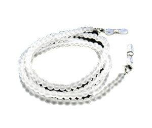 フロスト水晶(フロスティクォーツ) 4mm玉 メガネチェーン・パワーストーンのメガネチェーン 眼鏡チェーン グラスコード / インペリアルオーラ おしゃれ かわいい オシャレ 可愛い プレゼ