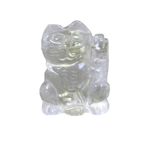 クリスタル 招き猫 水晶置物 左手招き (福運) 天然石 パワーストーン プチギフト 転勤 退職 お礼 母の日 敬老の日 ギフト / インペリアルオーラ おしゃれ かわいい オシャレ 可愛い プレゼ