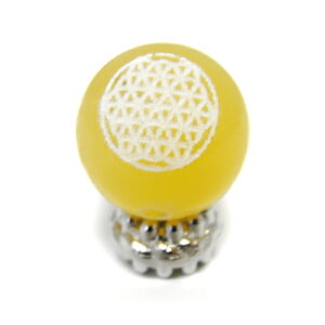 フラワーオブライフ タイプ2 アラゴナイト 彫刻ビーズ(白)12mm 【彫刻 一粒売りビーズ】 天然石 風水 パワーストーン / インペリアルオーラ おしゃれ かわいい オシャレ 可愛い プレゼント