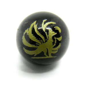 九尾の狐 オニキス 金彫り 14mm 1粒売り 彫刻ビーズ・彫りビーズ 天然石 パワーストーン / インペリアルオーラ おしゃれ かわいい オシャレ 可愛い プレゼント ギフト 贈り物