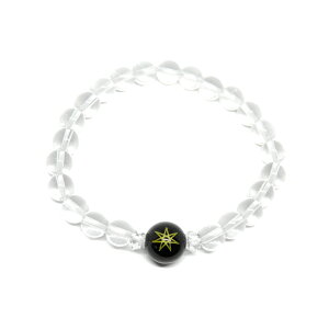 七芒星 Heptagram ヘプタグラム オニキス 金彫り 12mm ブレスレット 彫刻ビーズ・彫りビーズ 天然石 パワーストーン / インペリアルオーラ おしゃれ かわいい オシャレ 可愛い プレゼント ギフト