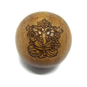 ガネーシャ カカオ 素彫り 20mm 縦穴 1粒売り セミラウンド 彫刻ビーズ・彫りビーズ 天然木 パワーストーン / インペリアルオーラ おしゃれ かわいい オシャレ 可愛い プレゼント ギフト 贈り