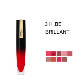 ロレアル ブリリアント シグネチャー リキッド リップカラー 311 ビ ブリヤン (BE BRILLANT) 6,4ml L'OREAL BRILLANT SIGNATURE LIQUID LIP COLOUR 口紅