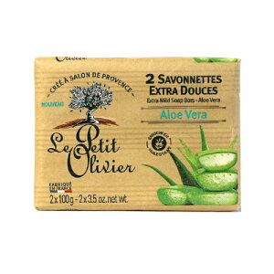 �� �v�e�B �I�����B�G �A���G�x�� �\�[�v 100g x 2 LE PETIT OLIVIER SOAP BARS ALOE VERA [3F-L4] [3w4]�ėp �u�₩ ������
