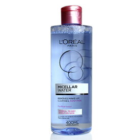 ロレアル パリ ミセラー クレンジングウォーター 400ml（乾燥肌 ノーマル 敏感肌）L'OREAL PARIS MICELLAR WATER REMOVES MAKE UP CLEANSES NORMAL TO DRY SKIN [3F-L6][0065]