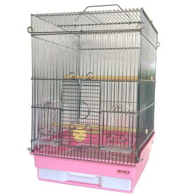【送料無料】鳥かご HOEI 35手のりG 底カラー ピンク (組立サイズ 370x415x545mm)