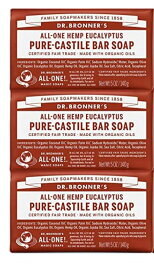 3個セット ドクターブロナー マジックソープ Pure-Castile Bar Soap 5 oz 石鹸ピュアカスティール　ユーカリ