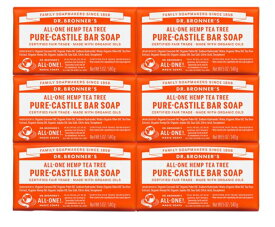 6個セット　ドクターブロナー マジックソープ Pure-Castile Bar Soap 5 oz 石鹸ピュアカスティール　Tea Tree