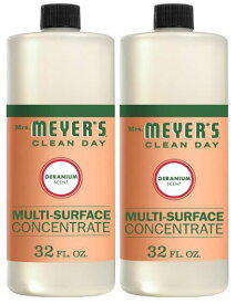 2個セット　ミセスマイヤーズ クリーンデイ(Mrs.Meyers Clean Day) マルチサーフェスクリーナー 濃縮 床 タイル カウンター グラニウムの香り 946ml 32oz