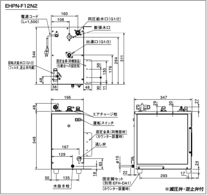 楽天市場】EHPN-F12N2 LIXIL INAX 小型電気温水器 ゆプラス 手洗洗面用 