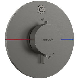 15553340　ハンスグローエ Hansgrohe　シャワーセレクトコンフォートS　シャワーサーモスタット埋込式混合水栓　1アウトレット φ155（化粧部）（ブラッシュドブラッククロム）