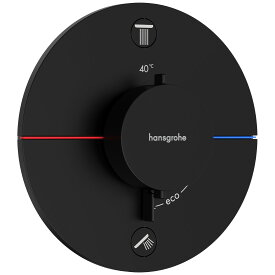 15554670　ハンスグローエ Hansgrohe　シャワーセレクトコンフォートS　シャワーサーモスタット埋込式混合水栓　2アウトレット φ155（化粧部）（マットブラック）