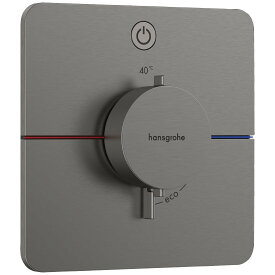 15581340　ハンスグローエ Hansgrohe　シャワーセレクトコンフォートQ　シャワーサーモスタット埋込式混合水栓　1アウトレット 155/155（化粧部）（ブラッシュドブラッククロム）
