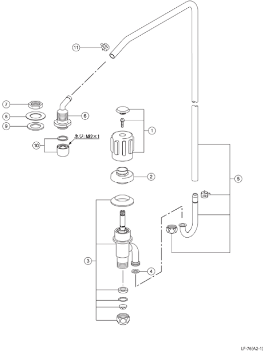 楽天市場】LF-76 LIXIL INAX ハンドル式水栓部（AWL-76系用） : アクア