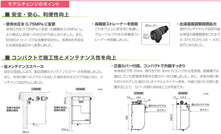 楽天市場】ESWM3ASS206C0 イトミック 小型電気温水器 専用自動水栓付  