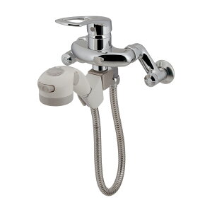 192-145 カクダイ 壁付シングルレバー混合栓(シャワーつき)