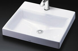 LS717C + TLG07301J　TOTO　カウンター式角形洗面器セット　ベッセル式