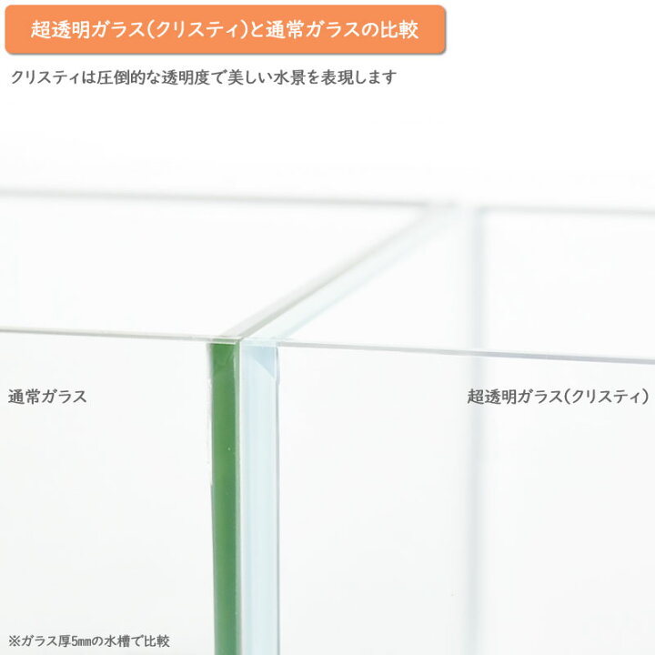 楽天市場】水槽 120cm ガラス水槽【120×30×40cm 128L】クリスティ  