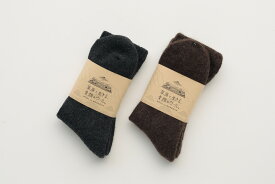 モンゴルのヤクのウールで作ったポカポカ靴下2足【色ブラウン・ブラックLサイズ25～27】★送料無料★