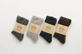 モンゴルのヤクのウールで作ったポカポカ靴下4足【ブラウン☆グレーMサイズ23～252足・ブラウン☆ブラックLサイズ25～272足】★送料無料★