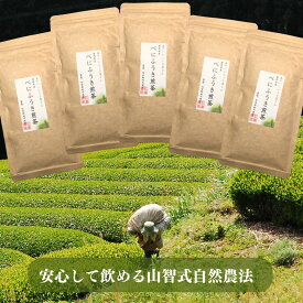 山智式自然農法 べにふうき茶 緑茶（煎茶）100g x 5袋 　カテキン タップリ べにふうき国産 無農薬 パワースポット 栽培 春のべにふうき屋さん／自然農法　オーガニック 無農薬/動物性肥料不使用/［アクアヴィーナス］