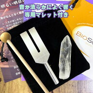 バイオソニック社 正規品 クリスタルチューナー 4096Hz 音叉 水晶ポイント マレット ポーチ 日本語解説書…